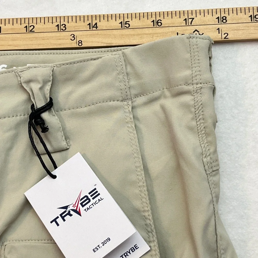 TRYBE Tactical Cargo‎ Pants Mens 36x34 Tan Stretch EDC Pockets Outdoor Utility